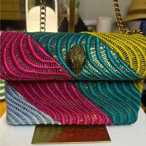 Kurt Geiger NWT Wave Embroidered Chain Shoulder Bag